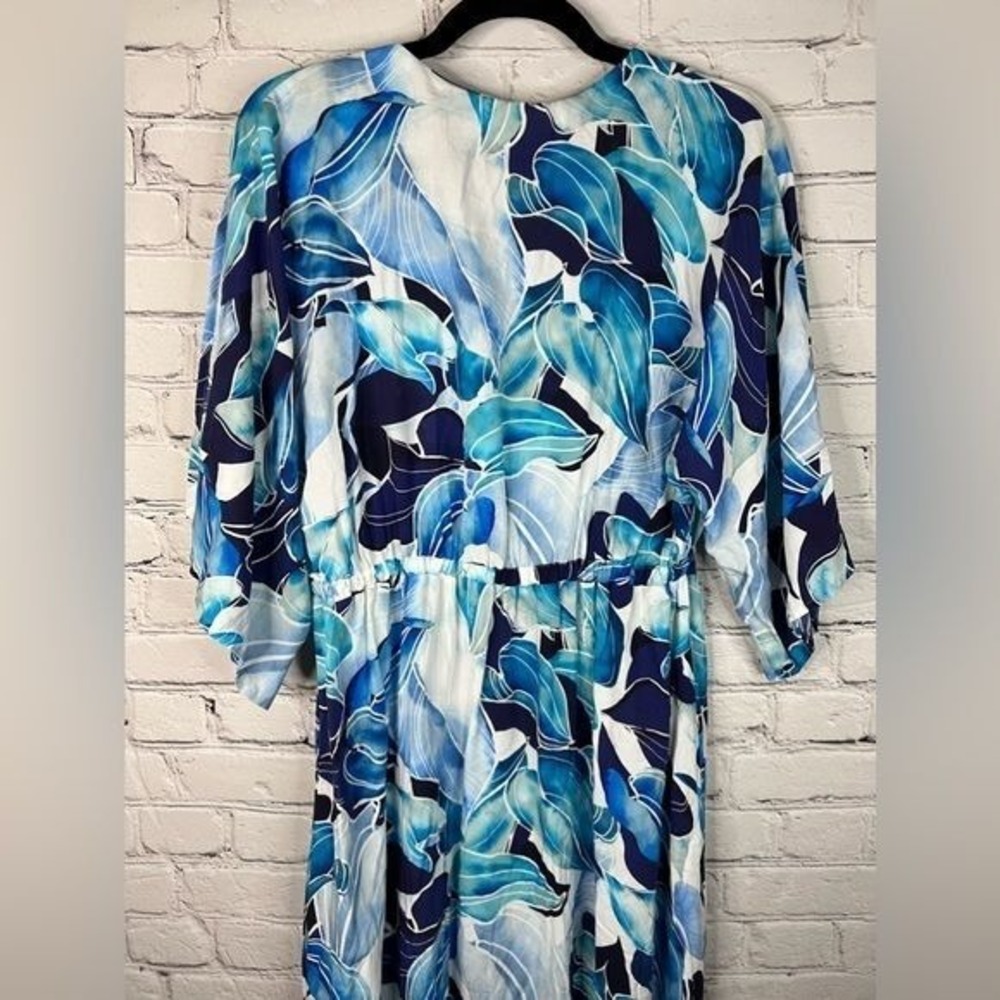Pietro Brunelli Verbena Maternity Maxi Dress Short Slit Sleeve Blue White Floral - Picture 4 of 13